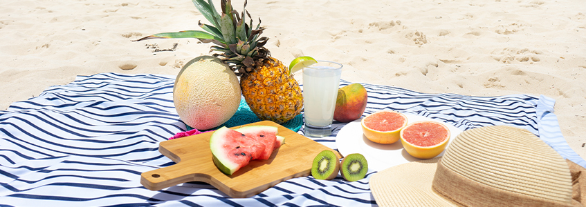Snacks saludables en la playa
