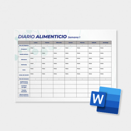 Diario alimenticio de Fit6 (Editável en Word)